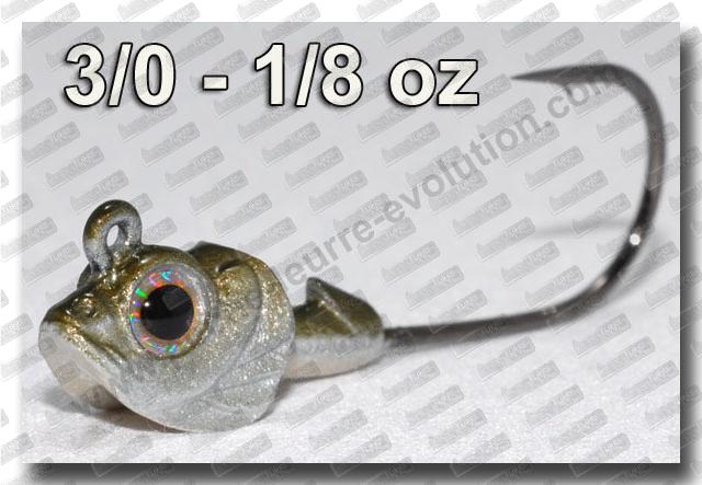 MEGABASS OKASHIRA Jig Head 1/8 oz - 3/0 ''Real Minnow''