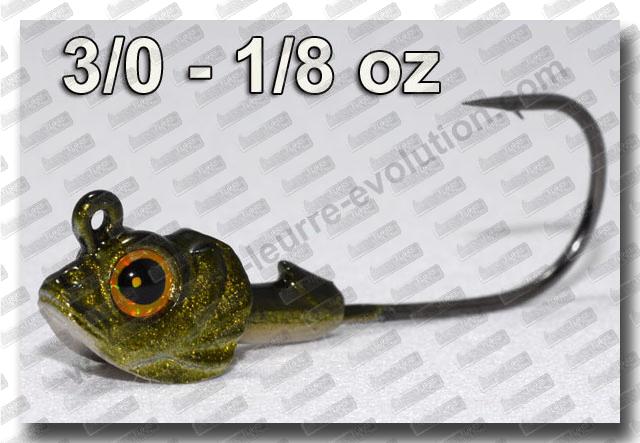 MEGABASS OKASHIRA Jig Head 1/8 oz - 3/0 ''Weed Kamo''