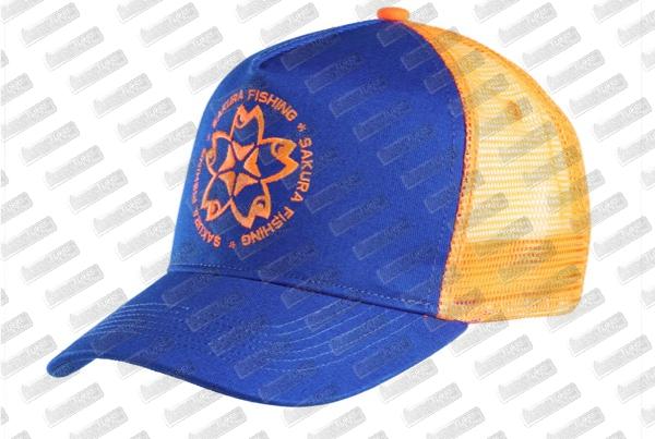 Casquette SAKURA Trucker Navy Blue / Orange