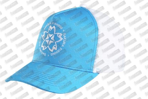 Casquette SAKURA Trucker Light Blue / White