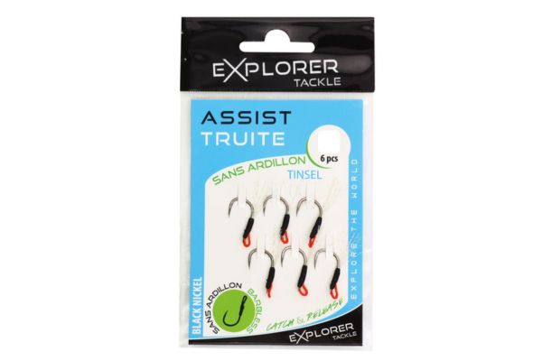 EXPLORER TACKLE Assist Hook Truite SANS Ardillon Tinsel N°4