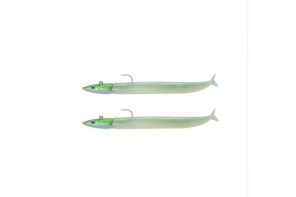 FIIISH Crazy Sand Eel N°1 100mm DOUBLE COMBO OffShore 10g Pearl Green