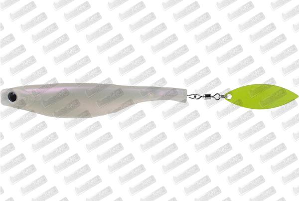 A BAND OF ANGLERS Hyperlastics Dartspin 4 1/2 #Solid Pearl/Chartreuse
